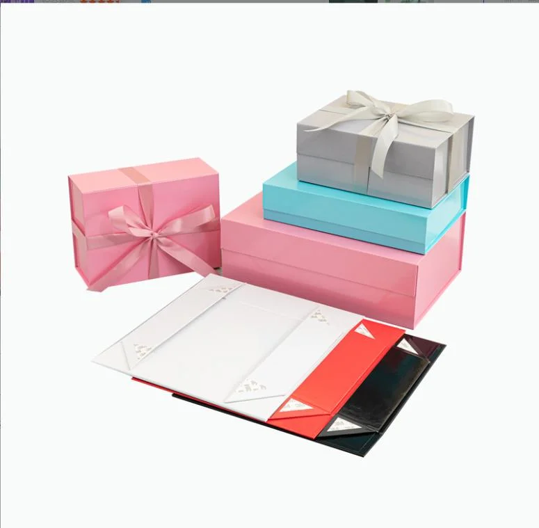 Valentine Cosmetic Carton Pen Handcraft Custom Printing Foldable Cardboard Jewelry Clothes Folding Magnetic Paper Box Wedding Party Festival Gift Packing Box