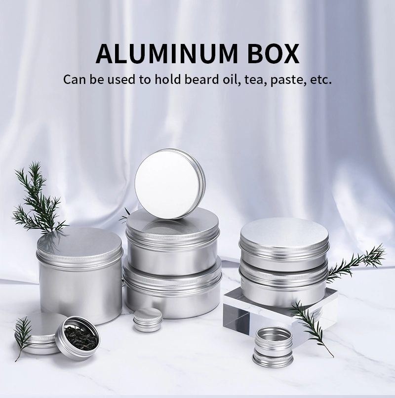 60ml Airtight Tea Window Aluminum Metal Screw Container Jar for Body Scrub