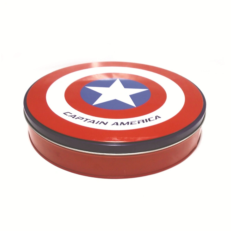 Brc Factory Custom Big Round Biscuit Cookie Packaging Metal Candy Tin Box