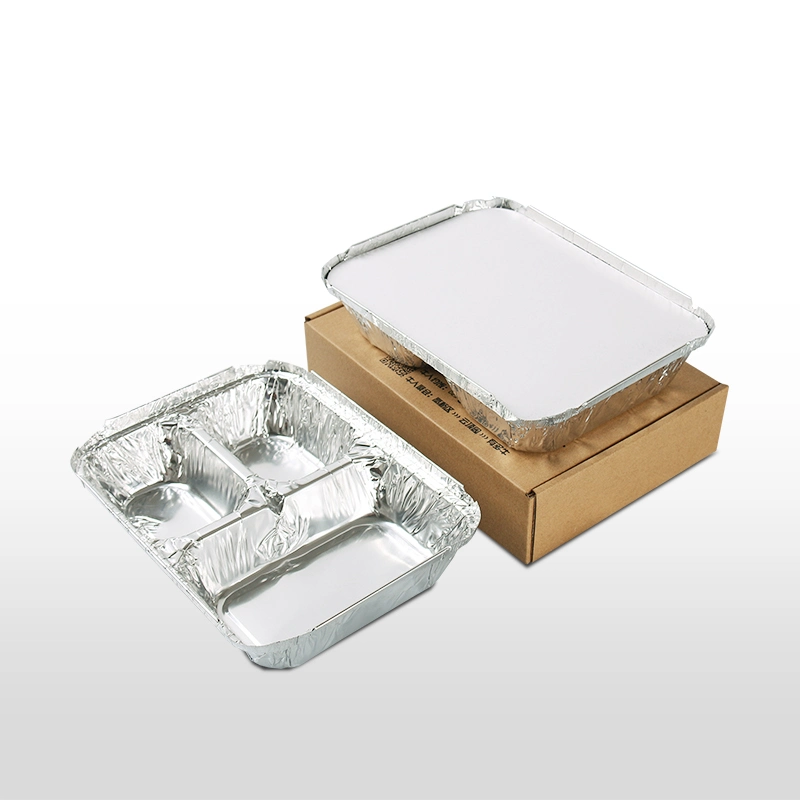 Disposable Takeout Package High-End Aluminum Foil Lunch Box Tin Foil Lunch Box Round Thickened Gold Hot-Sealed