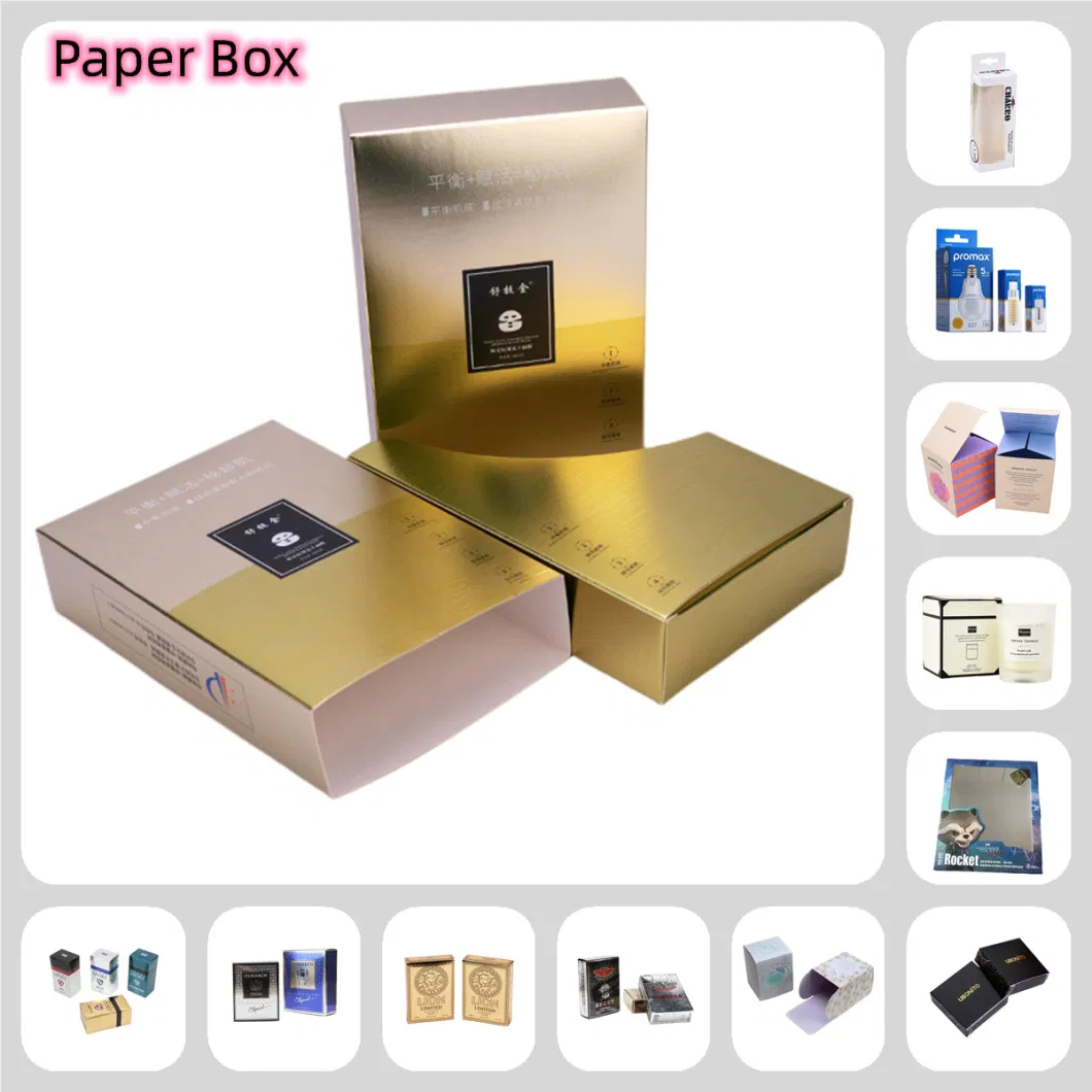 Gold Paper Clamshell Gift Box Tea Tin Packaging Box with Silks and Satins