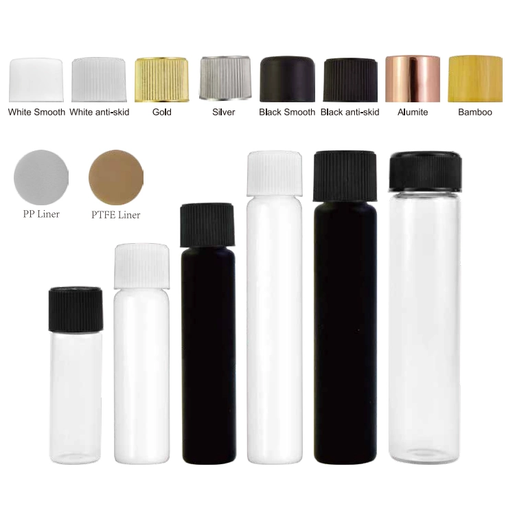 120mm Child Resistant Clear Glass Tube Black Top Pre-Packaging 115mm Glass Tubes with Child-Resistant Rose Gold Alumite Cap