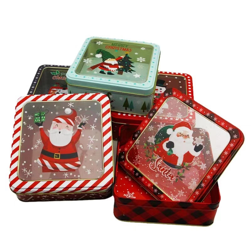 Custom Shaped Christmas Tin Box Cookies Wrapping Gift Box