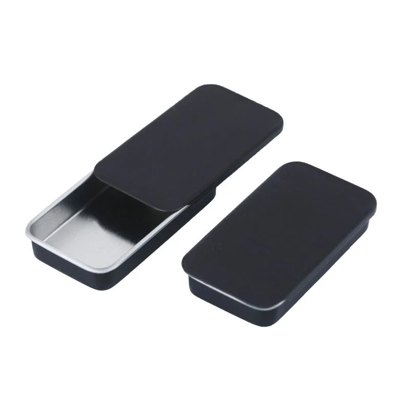 Wholesale Small Rectangle Slide Top Lid Metal Mint Solid Perfume Soap Sliding Tin Box