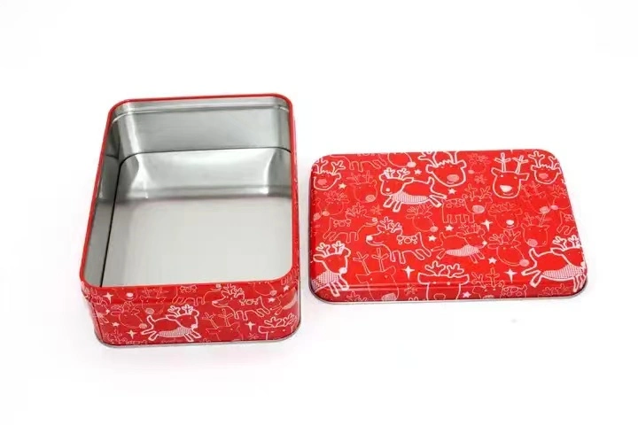 Wholesale Rectangular Stackable Candy Chocolate Biscuit Tin Box Christmas Gift Metal Tin