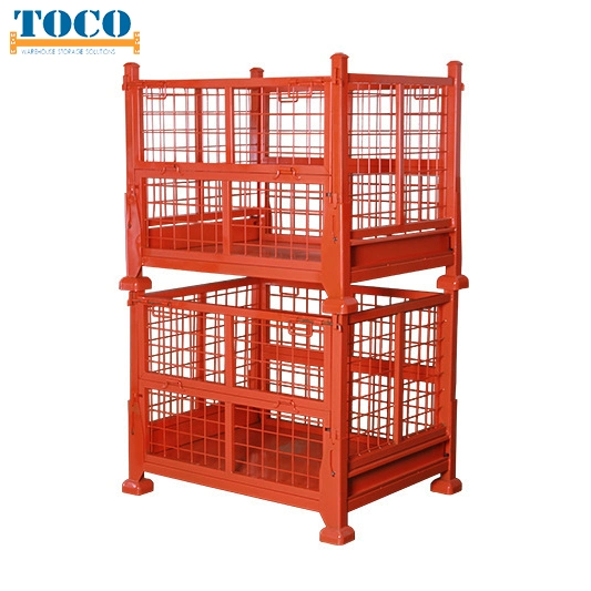 Factory Supply CE Certified Foldable Stackable Customized Steel Metal Box Container Cage