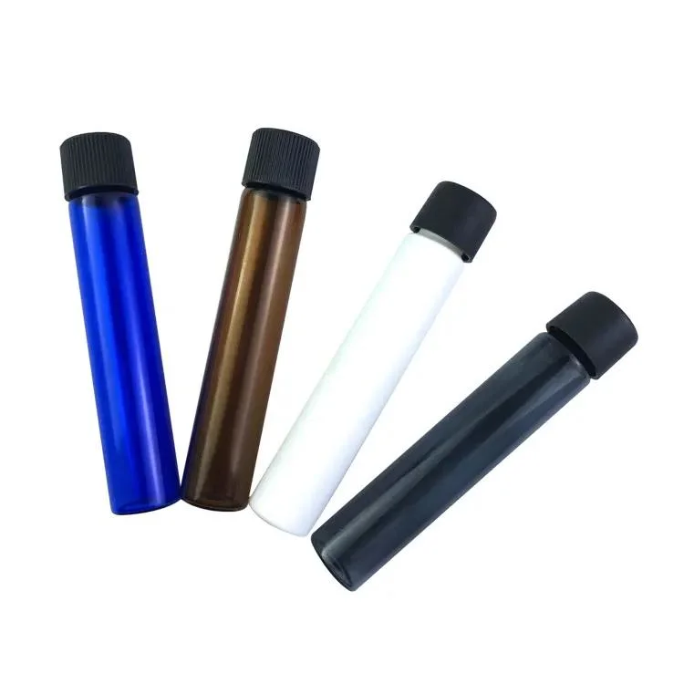 Glass Packaging Childproof Tubes Glass Tube with Child Resistant Black Cap