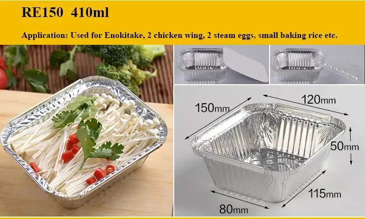 Food Grade Disposable Aluminum Foil Container Tin Drip Pans Tray Carryout Lunch Box