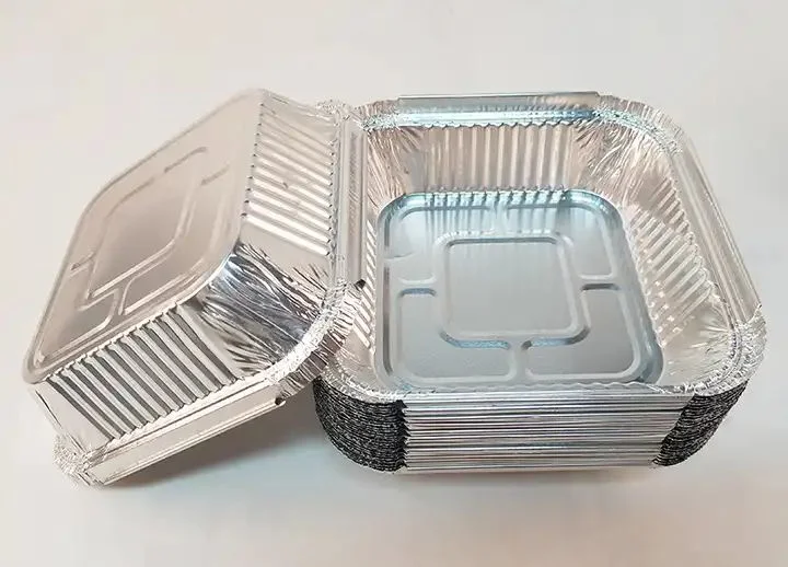 Aluminum Foil Containers Catering Food Packaging Disposable Tin Foil Tray Disposable Tin Foil Tray with Plastic Lid