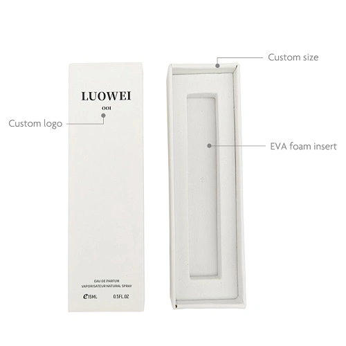 Custom Luxury White Fragrance Drawer Box Small Perfume Box Packaging for Perfume