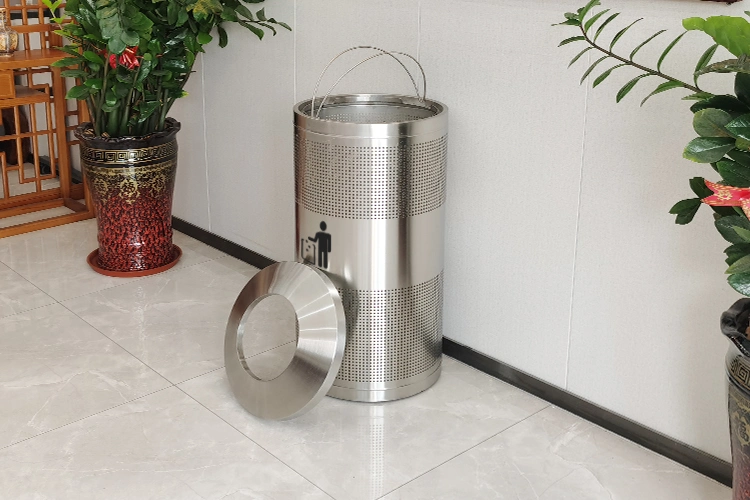 Modern Design Metal Rubbish Waste Bin Large Recycle Trash Can