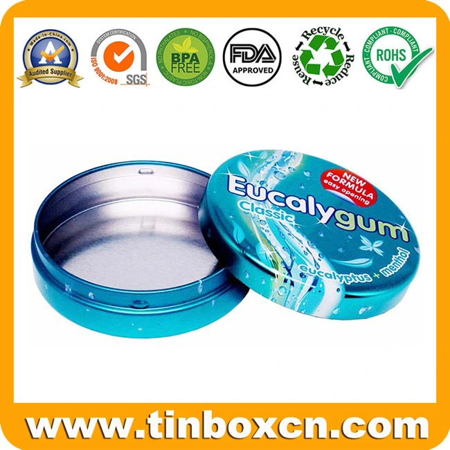 Food Packaging Small Round Can Metal Box Candy Gum Mint Tin