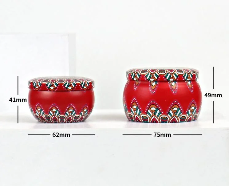 Custom Print Small Round Tin Box Luxury Soy Wax Metal Tin