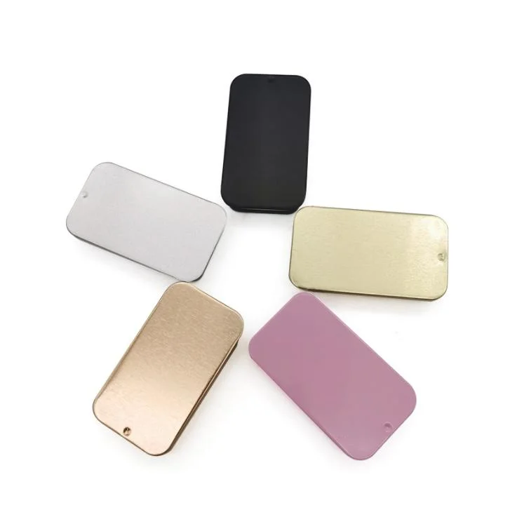 Tin Small Metal Tin Slide Cover Flip Storage Box Case