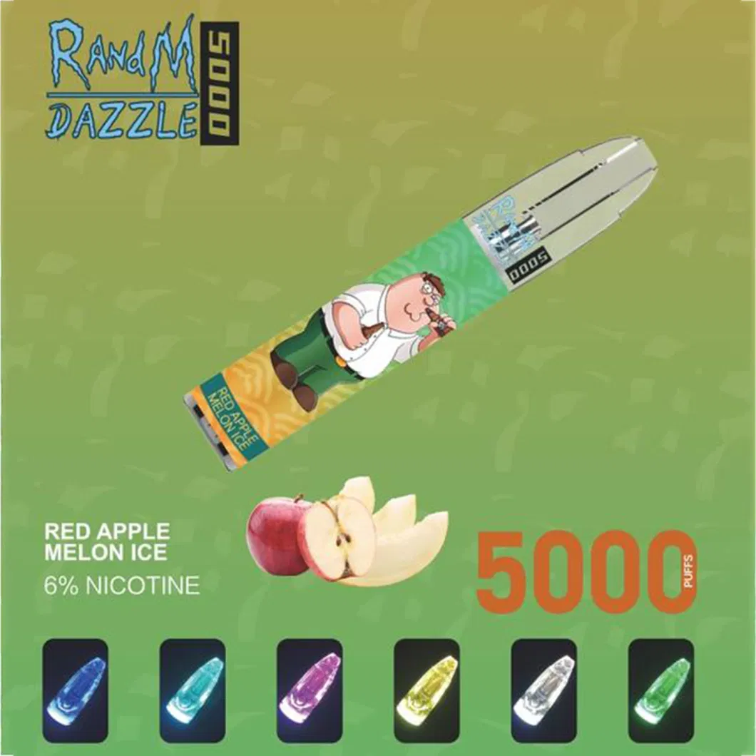 Randm Dazzle 5000 Disposable Vape Pen E-Cig Vape Cartridge Atomizers 510 Battery 510 Cartridge 10ml Large Cartridge Highly Customized Family Guys 0-5% Optional