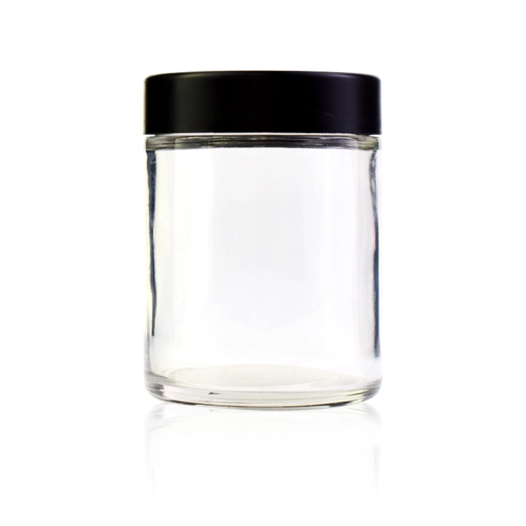 Pre Roll Child Proof Glass Jar with Plastic Cr Lid, Child Resistance Clear Pre Roll Glass Jar