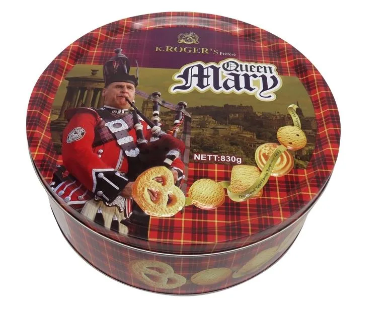 Custom Tin Can Printed Gift Round Cookie Metal Tin Box