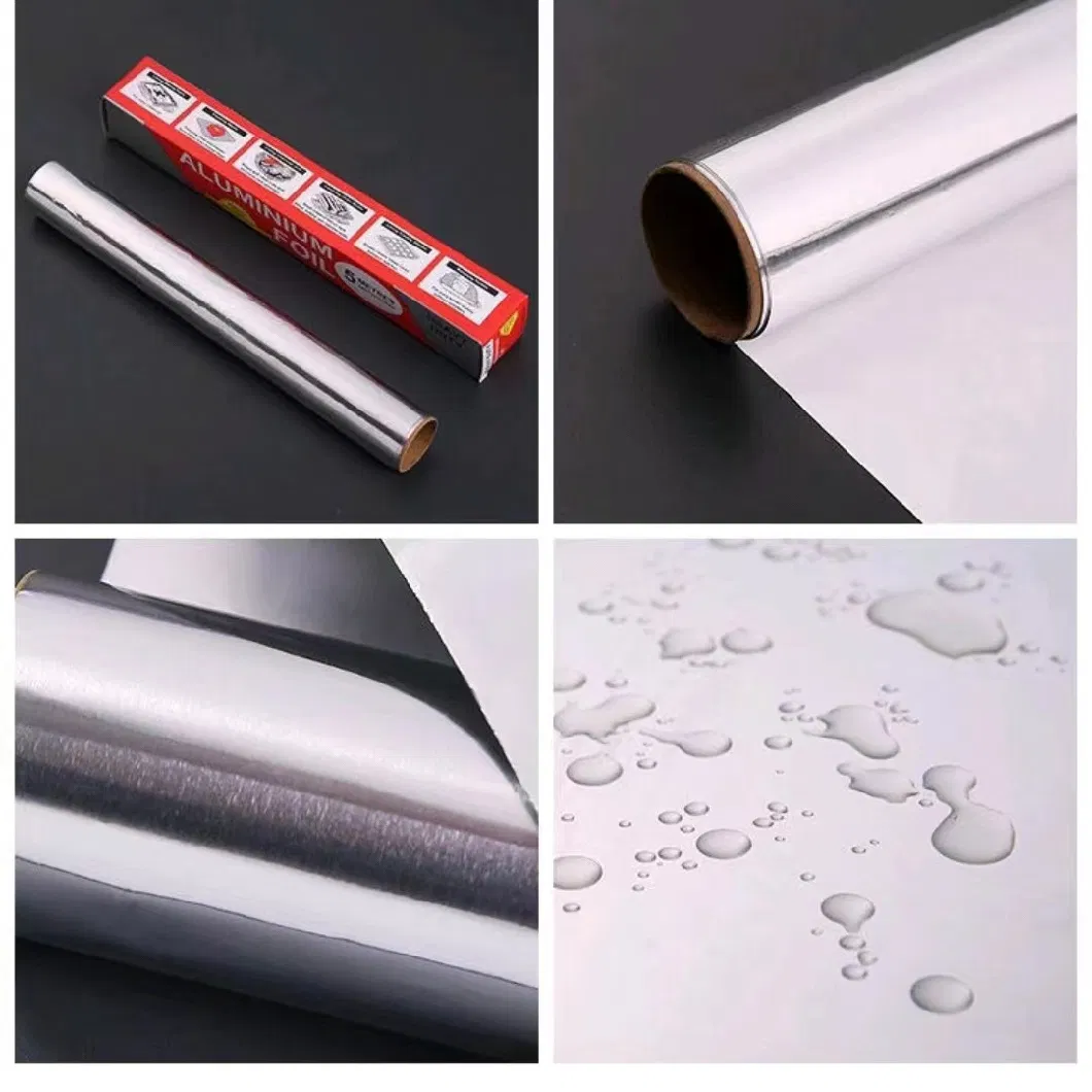 Household High Quality Aluminium Foil Roll Food Packing with Metal Cutter