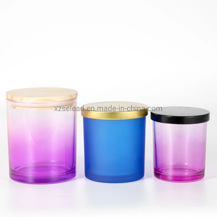 Empty 100ml 250ml 8oz Amber Round Glass Candle Jar Container with Metal Lid 9oz Candle Glass Jar