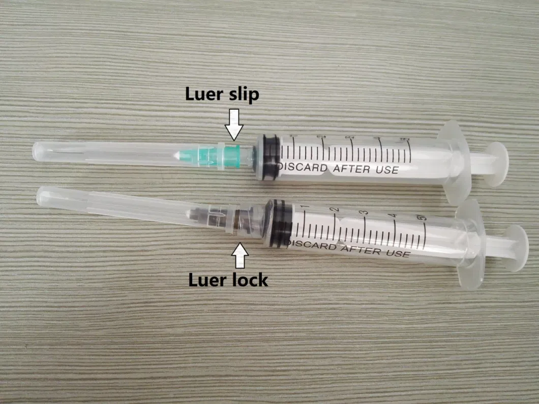 Disposable Medical Three Parts Syringe 3cc Luer Lock Without/with Hypodermic Needle