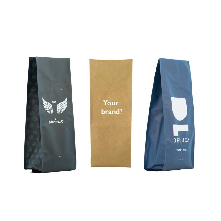 Side Gusset Flat Bottom Coffee Bag Reusable Packaging with Tin Tie