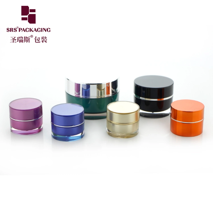 Luxury Acrylic Round Square DoubleBamboo Glass Empty Plastic Facial Cosmetic Packaging Sample Face Cream Nail Makeup Jar 5ml 10ml 15ml 30ml 50ml 100ml 200ml