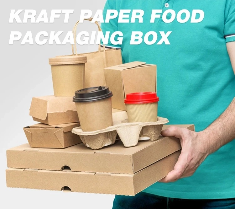 Disposable Takeaway Biodegradable Printed Paper Box Fast Food Packaging