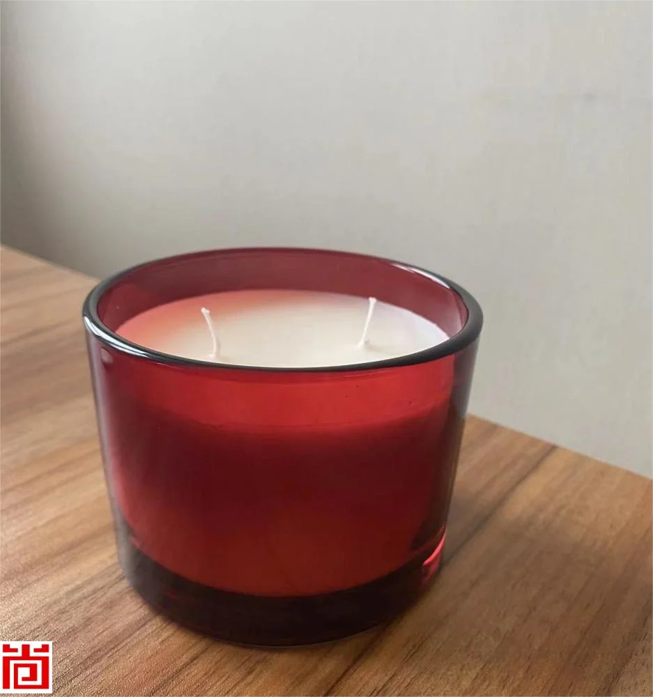 Round Glass Candle Jar with Metal Lid for Home Decor