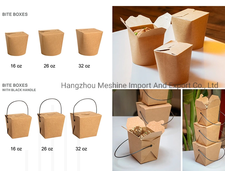 Custom Printed Take Away Lunch Box Container/ Salad Soup Bowl / Kraft Paper Food Packaging Boxes