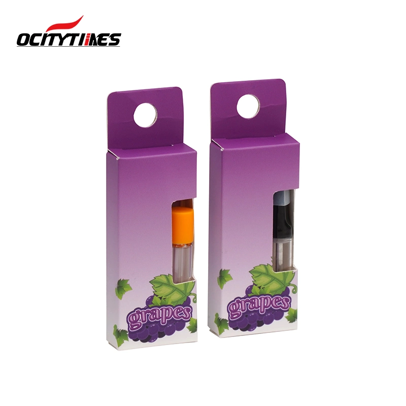 Ocitytimes Custom Empty Cartridge Vaporizer 600puffs Disposable Vape Metal Hard Paper Packaging