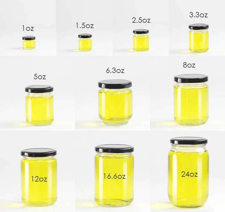 Glass Food Jars 240ml 350ml 500ml Cylinder Round Glass Jar