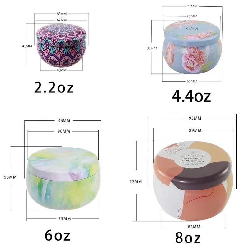 Stock Low MOQ High Quality Round Metal Packing Candy Mint Gift Seamless Candle Tins Box