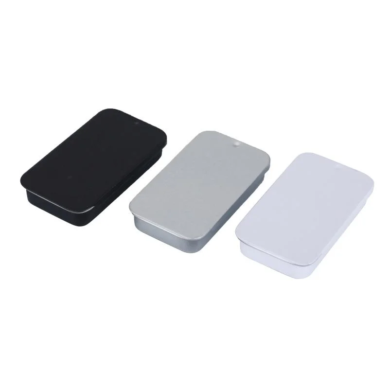 Wholesale Small Rectangle Slide Top Lid Metal Mint Solid Perfume Soap Sliding Tin Box