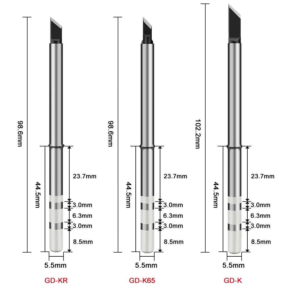 Gvda Gd300 Bc2 B2 Ils Kr K65 Bc3 Internal Heating Type Lead Free Soldering Station Kit Soldering Iron Tip