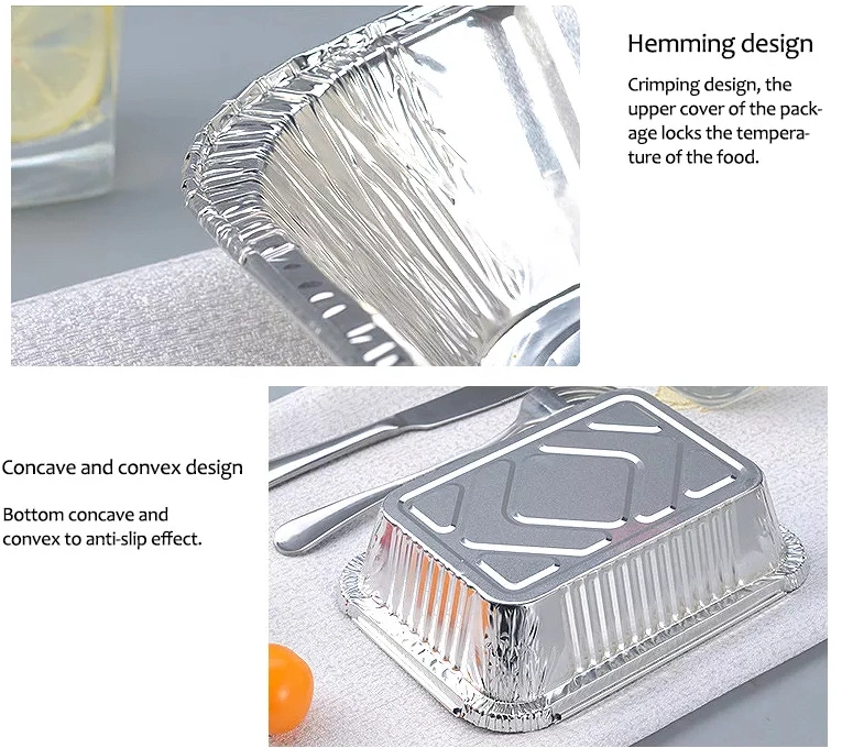 Wholesale Disposable Baking BBQ Tin Foil Tray Aluminum Foil Tray Takeaway Packing Aluminum Foil Container