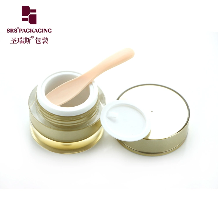 Luxury Acrylic Round Square DoubleBamboo Glass Empty Plastic Facial Cosmetic Packaging Sample Face Cream Nail Makeup Jar 5ml 10ml 15ml 30ml 50ml 100ml 200ml