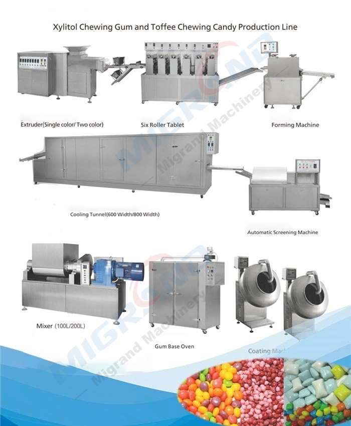 Automatic Chewing Gum Production Machine Line with Counting and Bottling Capping Labeling Equipment