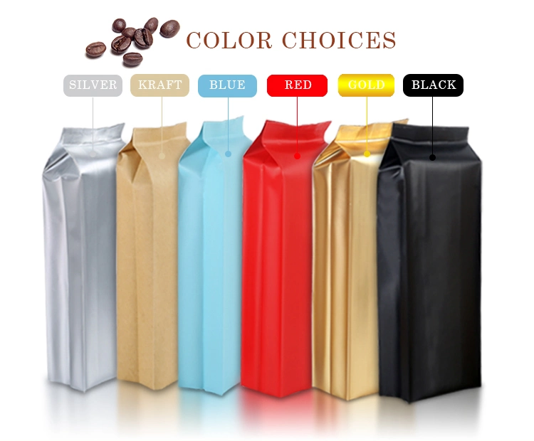 Side Gusset Flat Bottom Coffee Bag Reusable Packaging with Tin Tie