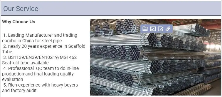 ERW Welded Gi Steel Pipe Tube Hot Rolled Square Rectangular Round Galvanized Coated Steel Pipe Stockist