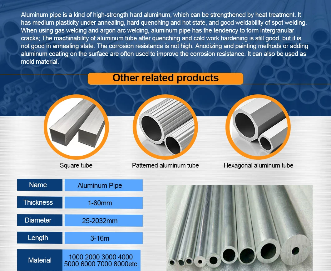 Welded Seamless Large Diameter Aluminum Alloy Round Tube Pipe for Decorative Material for Sale