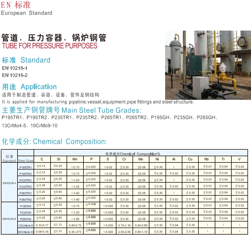 En10216-1-13crmo4-5/10crmo9-10-Seamless Steel Pipe-Alloy Steel Pipe