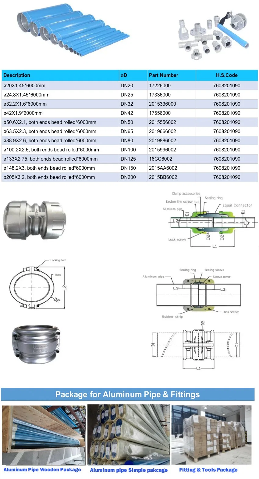 2-1/2&quot; Inch DN 65 mm Optimum Flow and Air Quality Aluminum Alloy Compresor Air Line Pipe