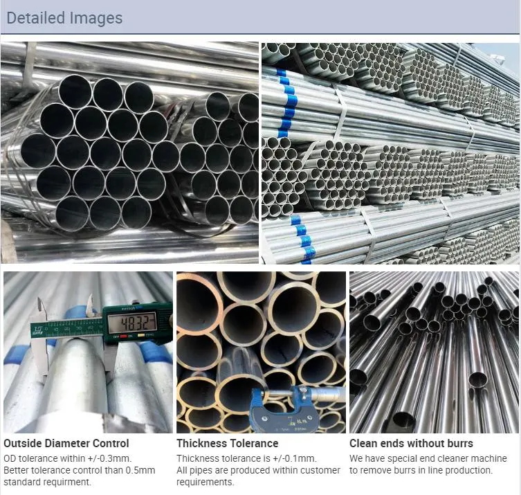 ERW Welded Gi Steel Pipe Tube Hot Rolled Square Rectangular Round Galvanized Coated Steel Pipe Stockist