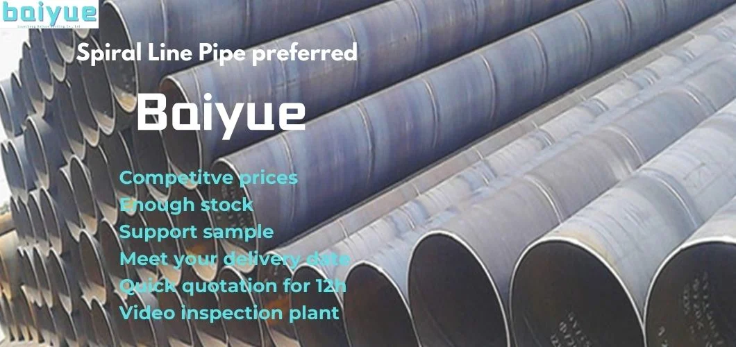 China Factory X42 X46 X52 X56 X60, X65 X70 X80 API 5L SSAW Steel Pipe Large Diameter SSAW Pipe Spiral Carbon Steel Pipe ERW Pipe