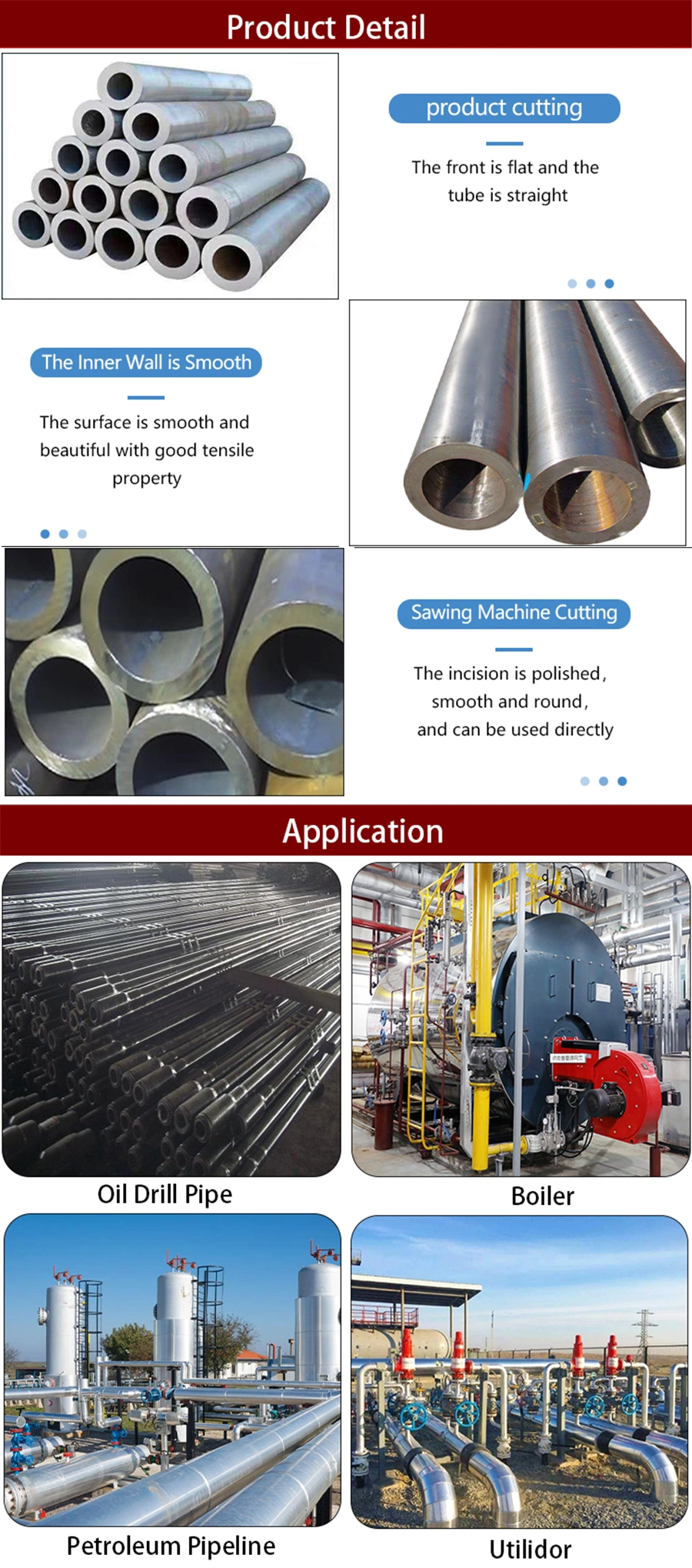 High Pressure Ms API 5L/A106/A53 Carbon Steel Boiler Pipes and Tube Pipe Supplier 20cm Seamless Steel Pipe