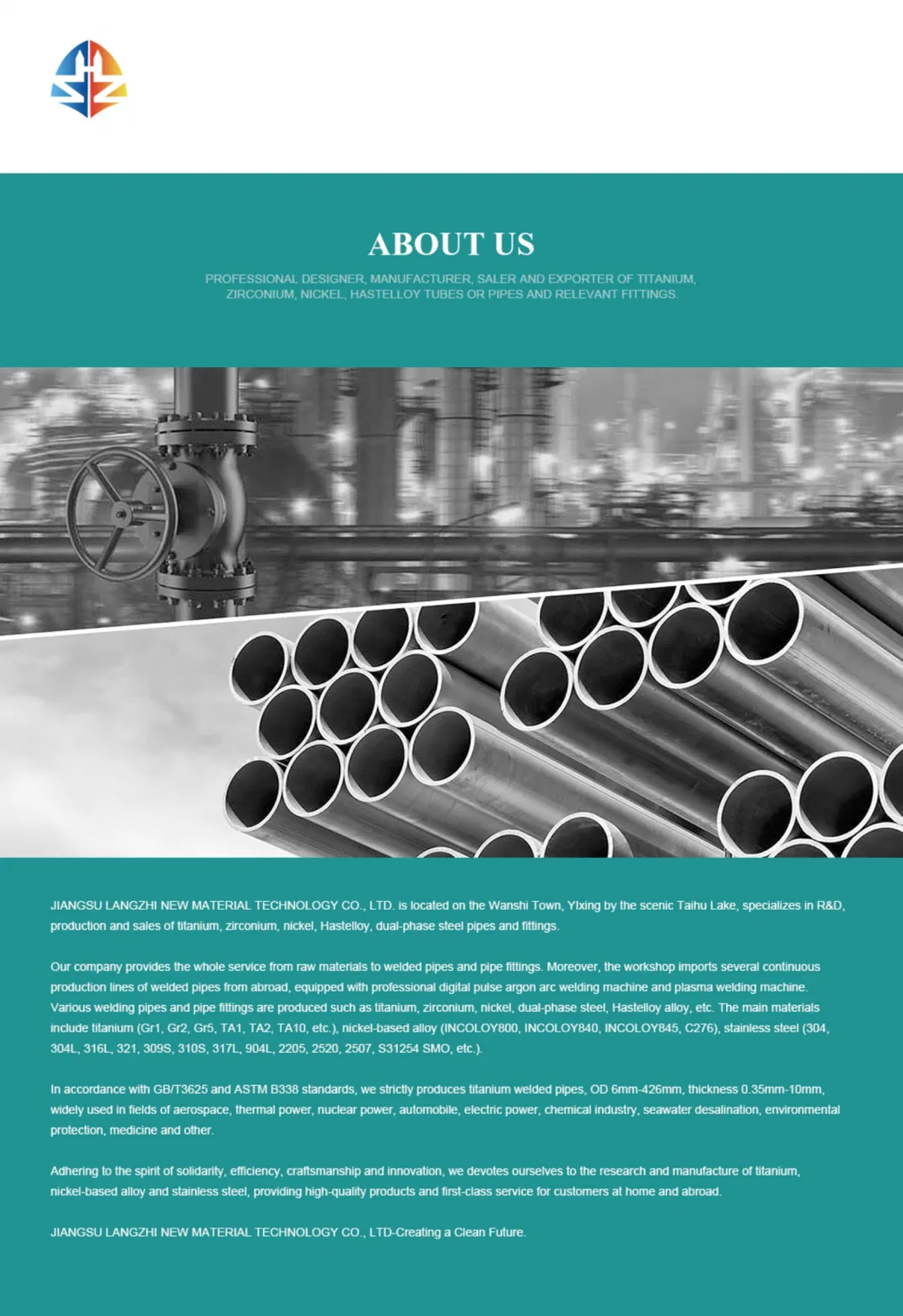 ISO Certified Factory of Specialty Alloy Steel Titanium Product/Welding Pipe