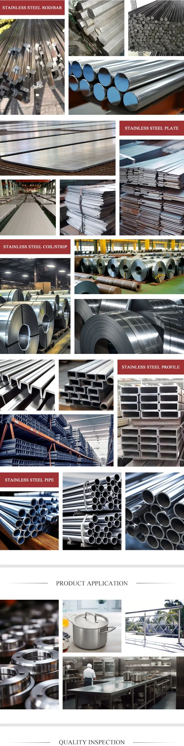 GB, AISI, ASTM, DIN, En, JIS, GOST Stainless Steel Pipe 304L/316L/310S/410/430 Stock Steel Products Cold Rolled Steel