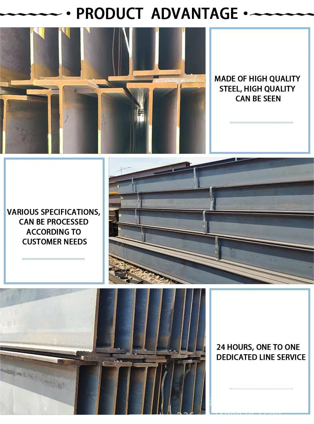 H-Shaped Steel I-Beams for Support of Low Alloy Structural Steel Factory Building Engineering