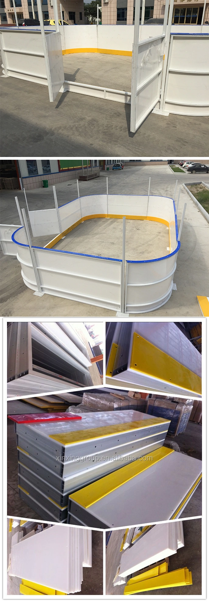 Synthetic Ice Rink Sheet and Fence Dek Hockey Ring Panel Arena Wall