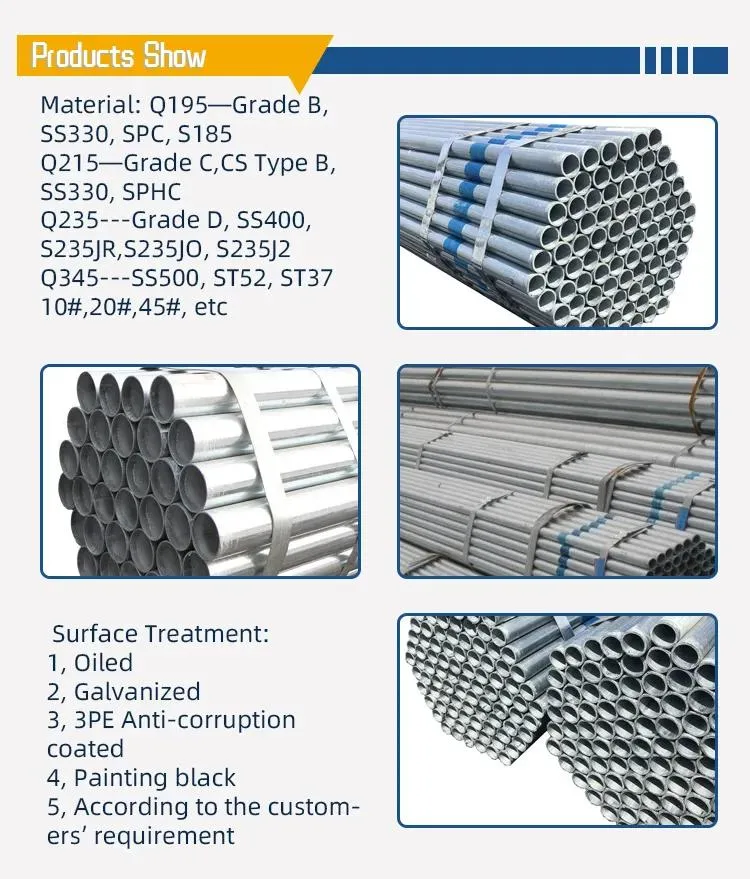 China Factory Welded Galvanized Gi Iron Steel Tube Pipe Price